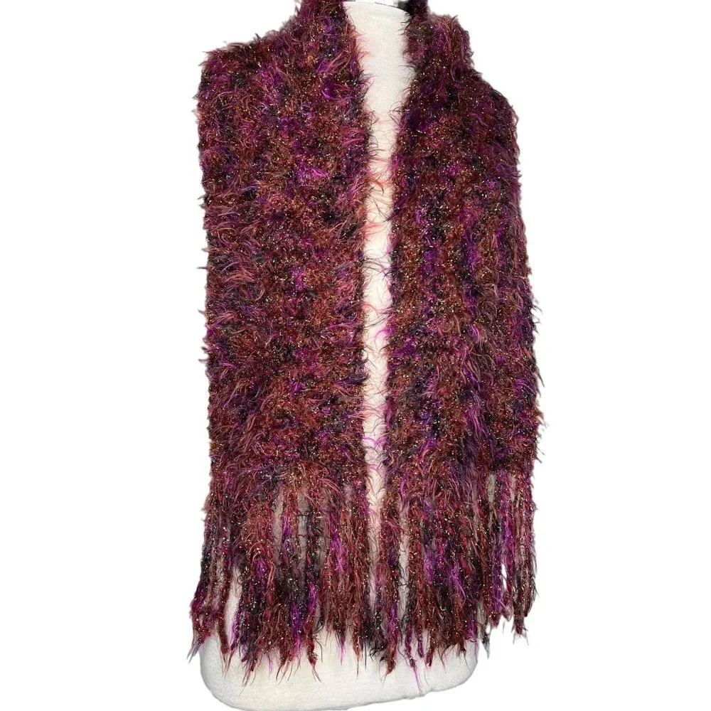 Three scarf set 1 maroon stretch soft knit 2 marbled black white gray 3 white